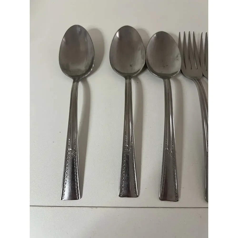 VTG Set Of 32 SILCO International Dignity Stainless Steel Flatware Made In USA